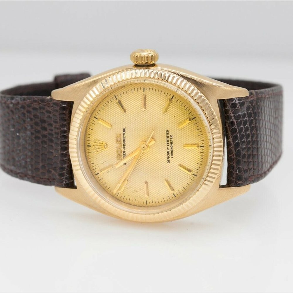 ROLEX 34MM MEN'S DRESS WATCH! 18KT!